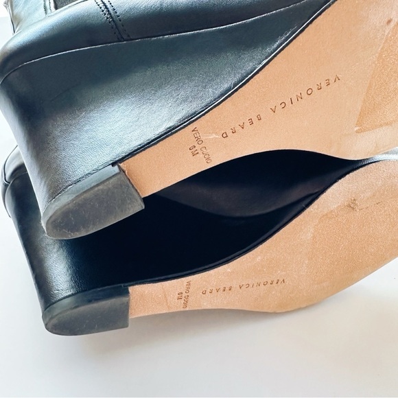 Veronica Beard Iluska Wedge Boots Black Designer - Picture 8 of 9